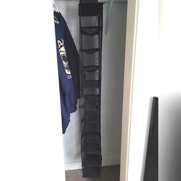 Hanging 10 Shelf Closet Organizer -  Velcro Mesh Knit - Picture 3 of 4